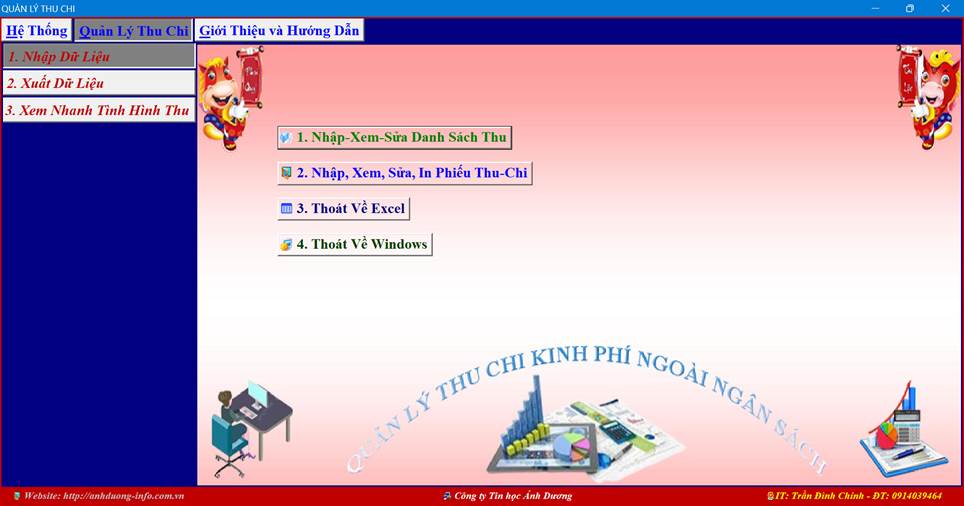 Cài đặt và sử dụng phần mềm "Quản lý thu chi" tiền thu từ CMHS